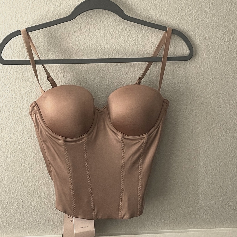 NWT Victoria's Secret Back Off Baby Bustier - Nude Size 34C